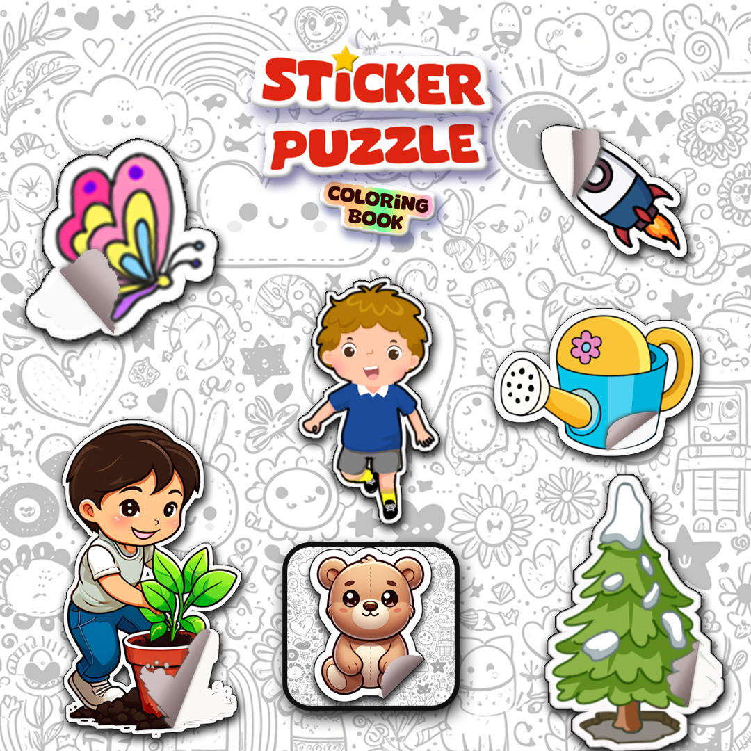 Sticker Puzzle coloring book