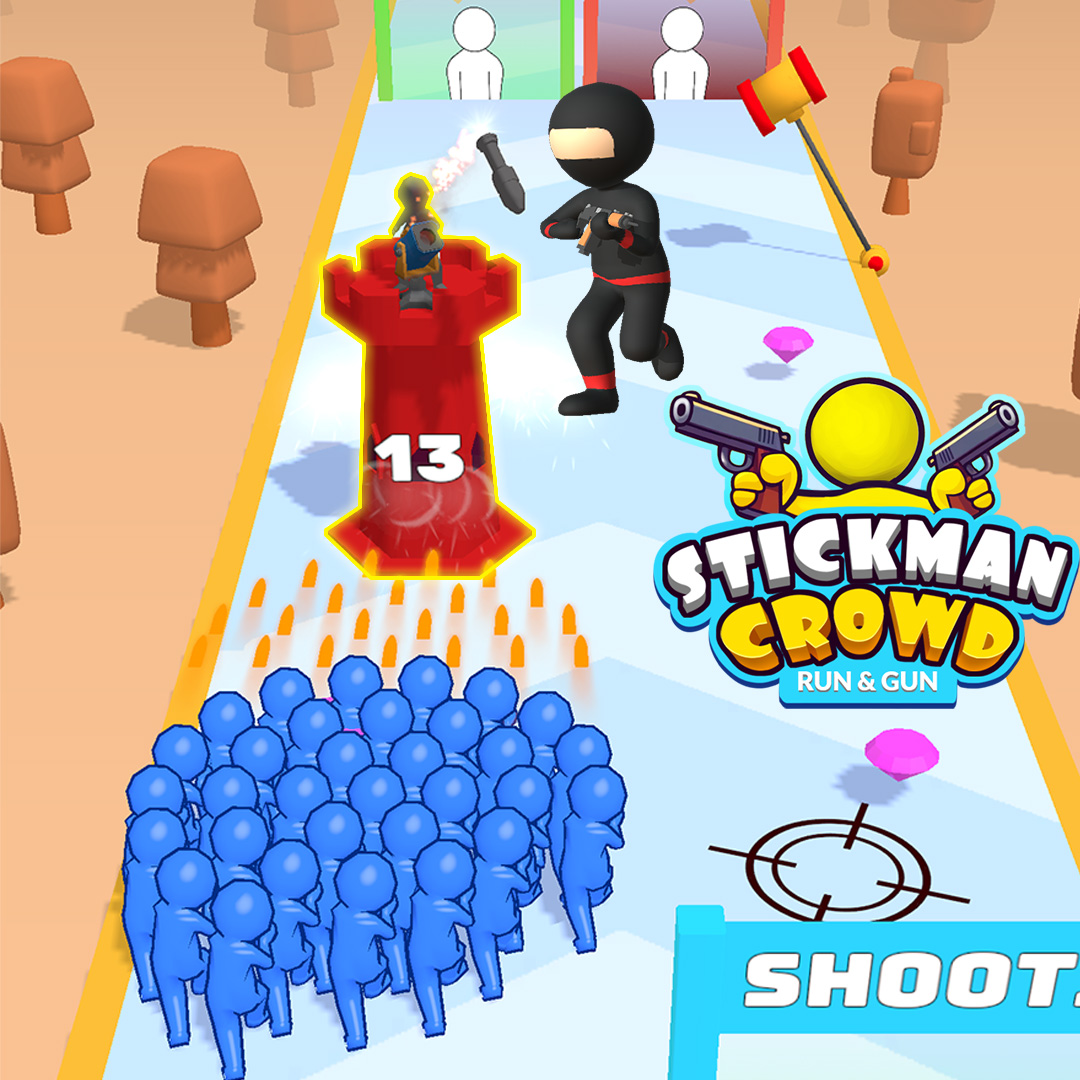 Stickman Crowd - Run and Gun